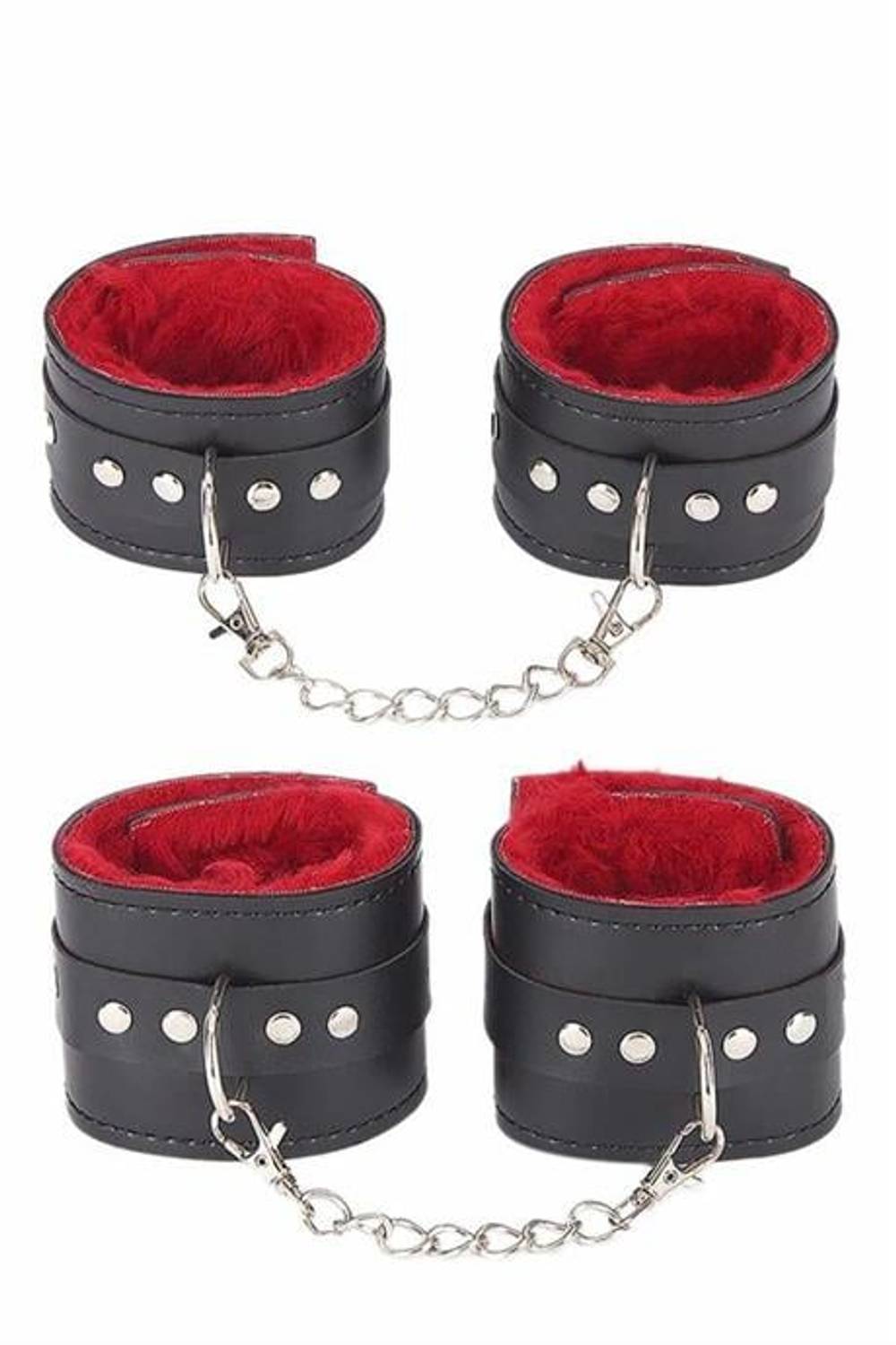 Markano Arm Leg Handcuff Set with Red Tuft Inside