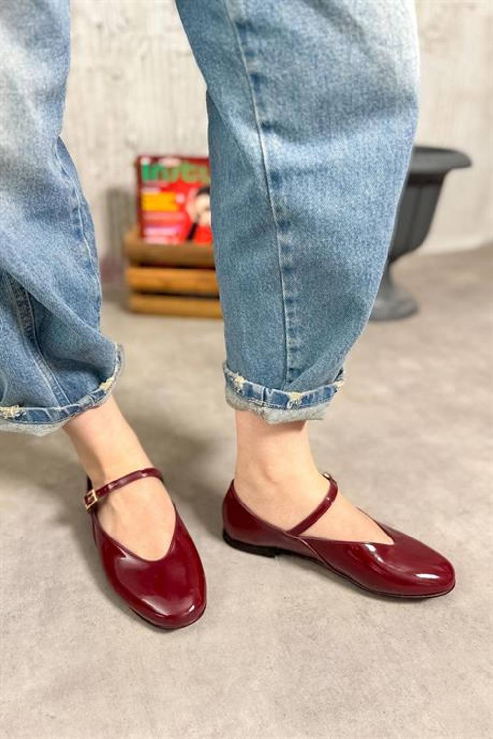 Женские туфли Markano Rayn бордового цвета, лаковая кожа, размеры 36-40