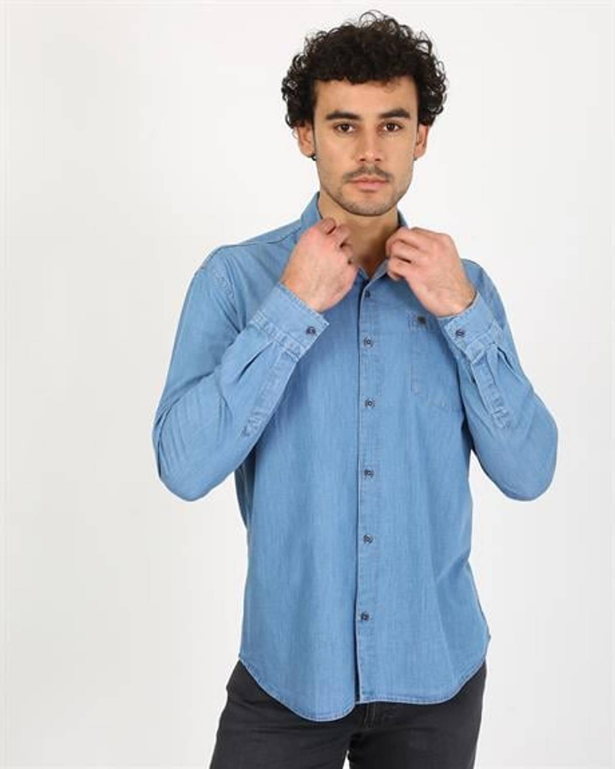 Markano Erkek  Gömlek  Middle Blue