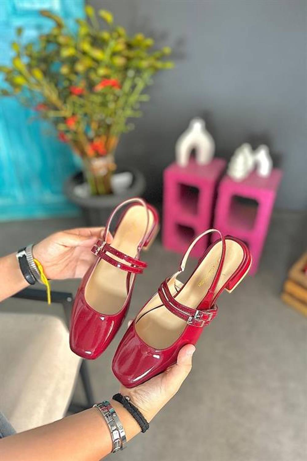 Туфли Markano Paxon бордовые с двойной пряжкой, женские, размер 36-40