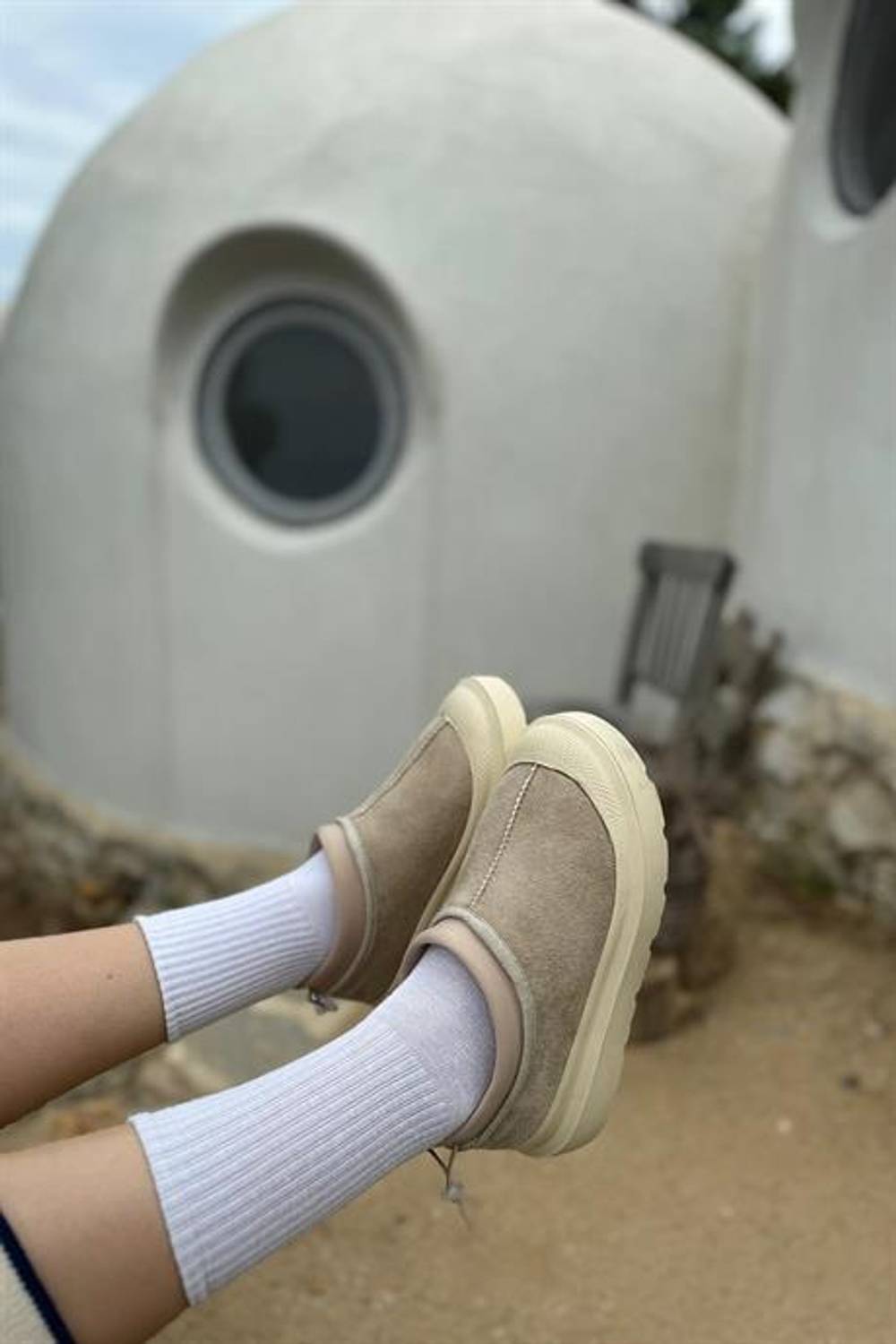 Markano Riga Bej Süet İçi Kürk Detaylı Kadın Bot