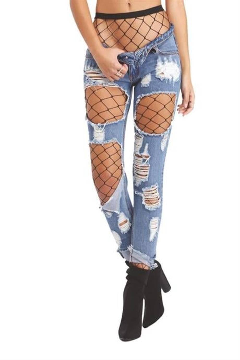 Markano  Siyah Fileli Külotlu Çorap