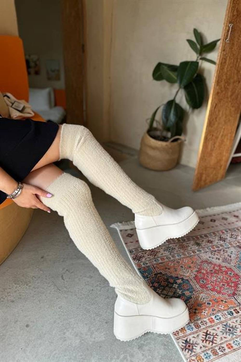 Markano Rubi Bej Triko Kadın Çizme