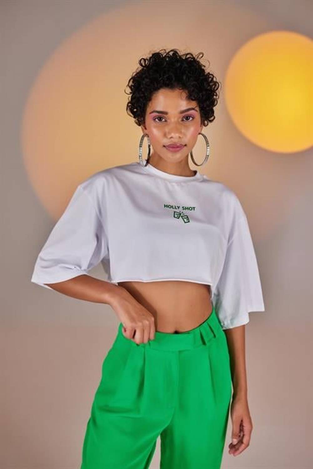 Markano  Crop Tshirt Beyaz