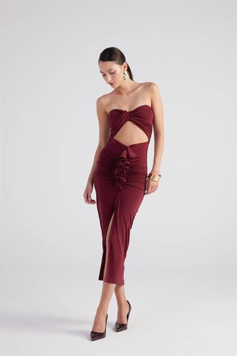 Markano Hailey Elbise Bordo