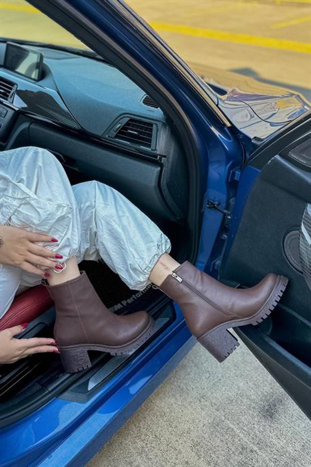 Markano Luke Acı Kahve Cilt Fermuar Detaylı Kadın Bot