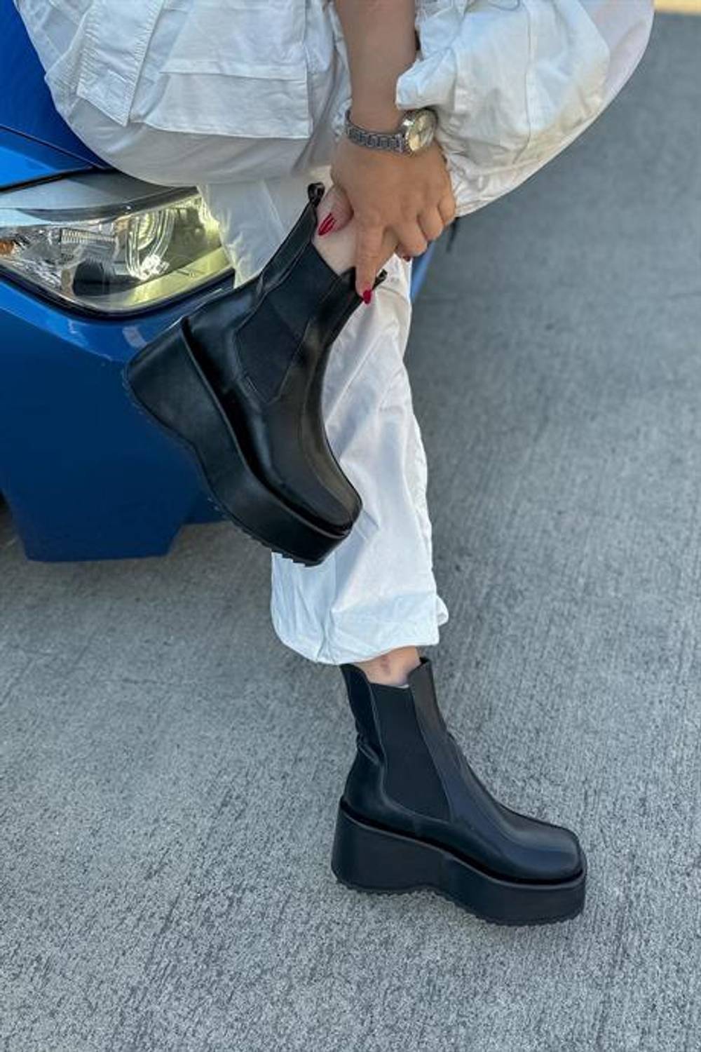 Markano Dylan Siyah Lastik Detaylı Kadın Bot