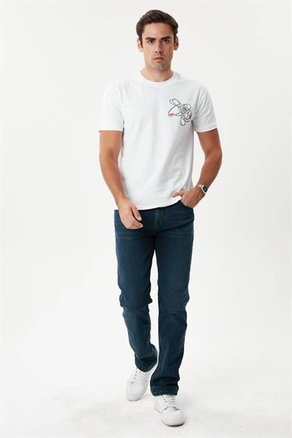 بنطال ماركانو للرجال باللون الكاكي الداكن مصنوع من قطن وموك، مقاسات متاحة 38/32، 31/32، 33/32، 32/32، 34/32، 36/32