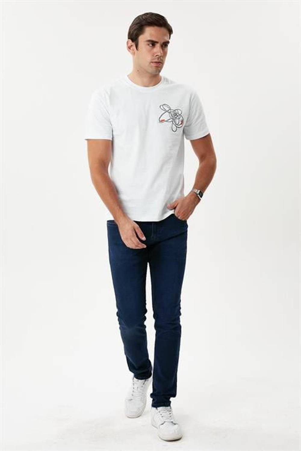 Markano Men's Gabon Pants in Blue Black - 98% Cotton, 2% Elastane, Comfortable Fit, Available Sizes 30-36