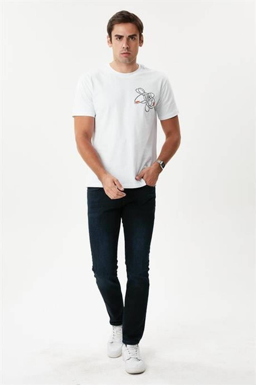 Мужские брюки Markano Panama Синий-Черный, 99% хлопок, 1% эластан, размеры 30-36