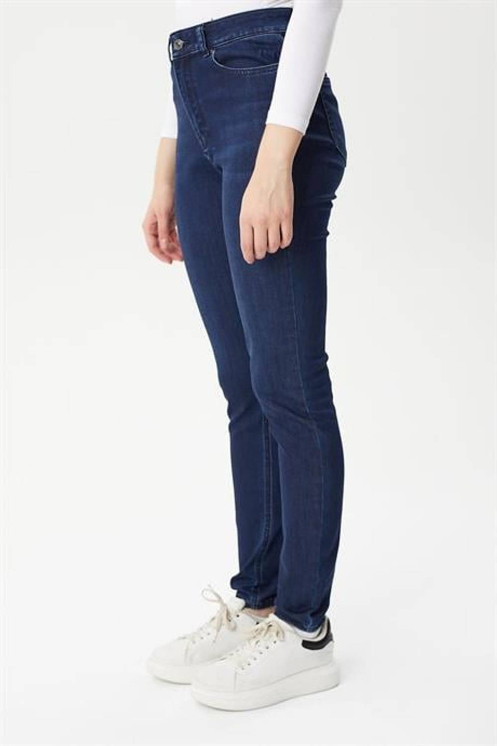 بنطلون ماركانو للنساء بلون أزرق وأسود بتركيبة قماش مريحة ومتعددة الاستخدامات بأحجام متنوعة