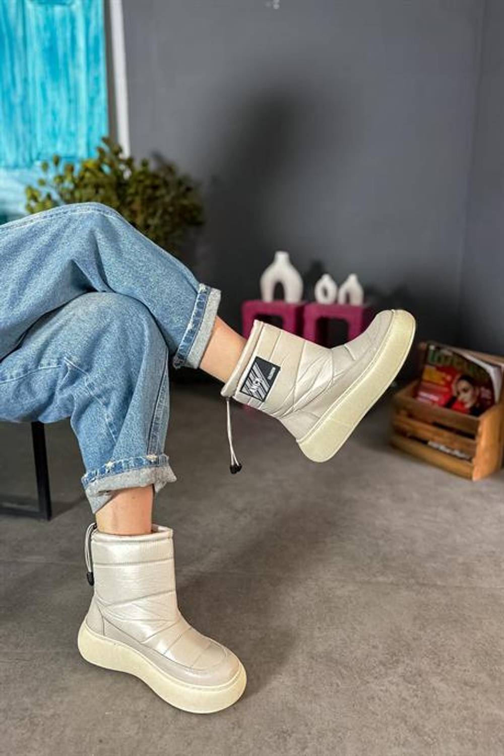 Markano Arow Bej Etiket Detaylı Kadın Bot