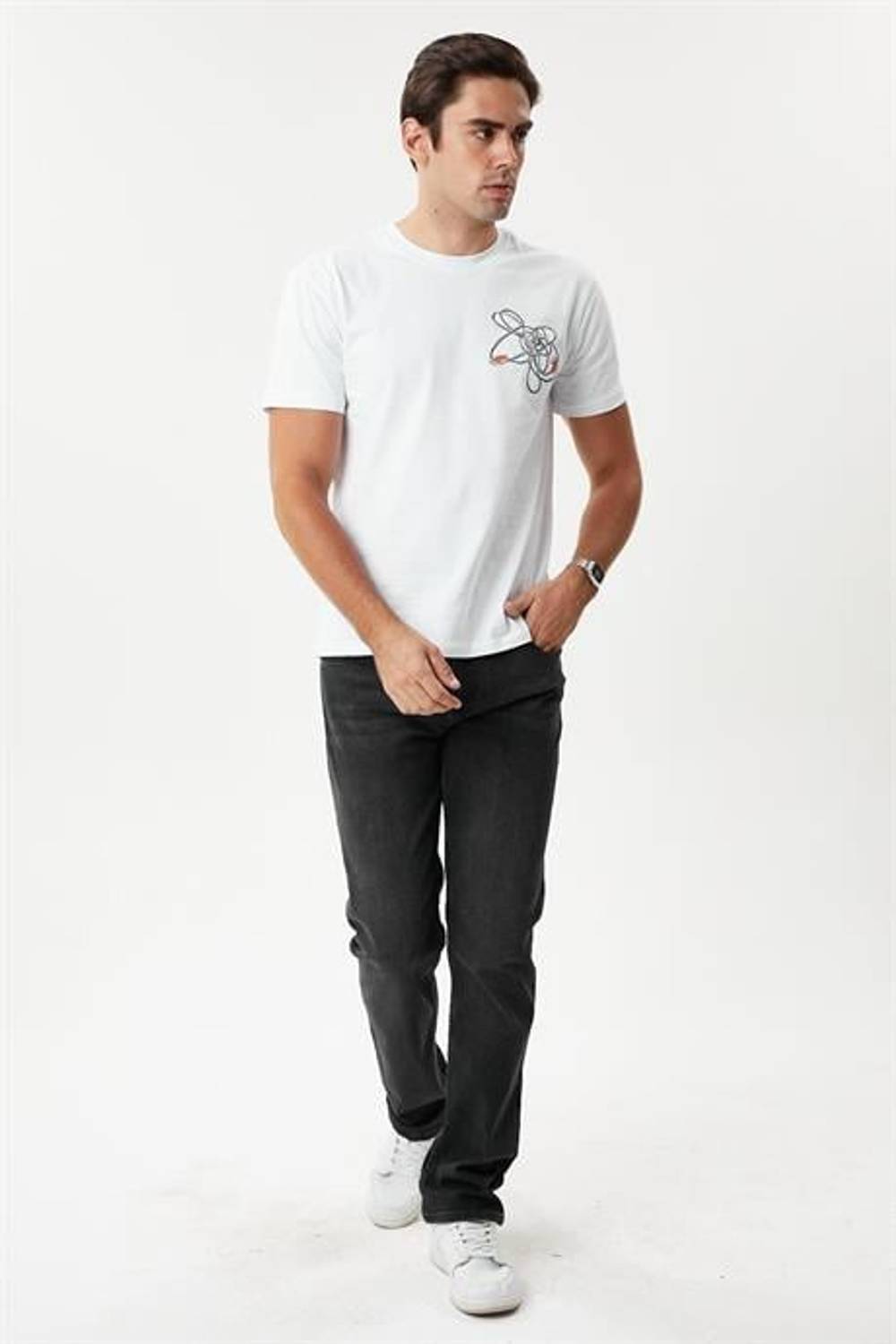 Markano Men's Black Pants with 99% Cotton Blend and Stretch for Comfort