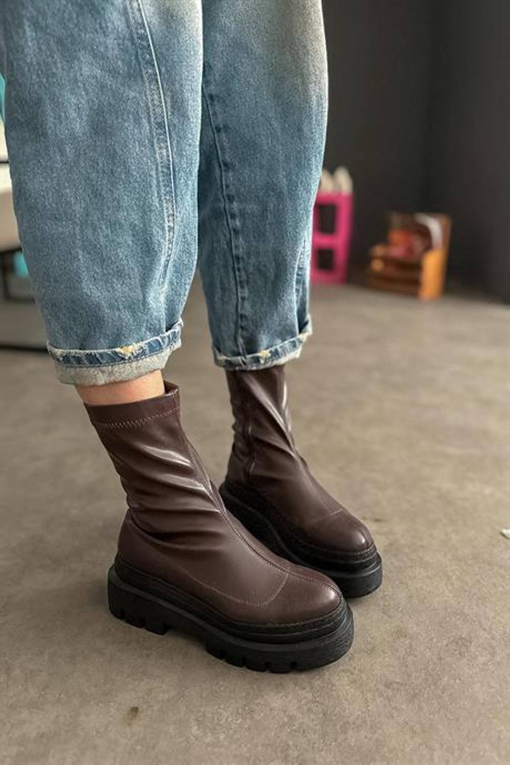 Markano Sain Acı Kahve Cilt Steç Fermuarlı Kadın Bot