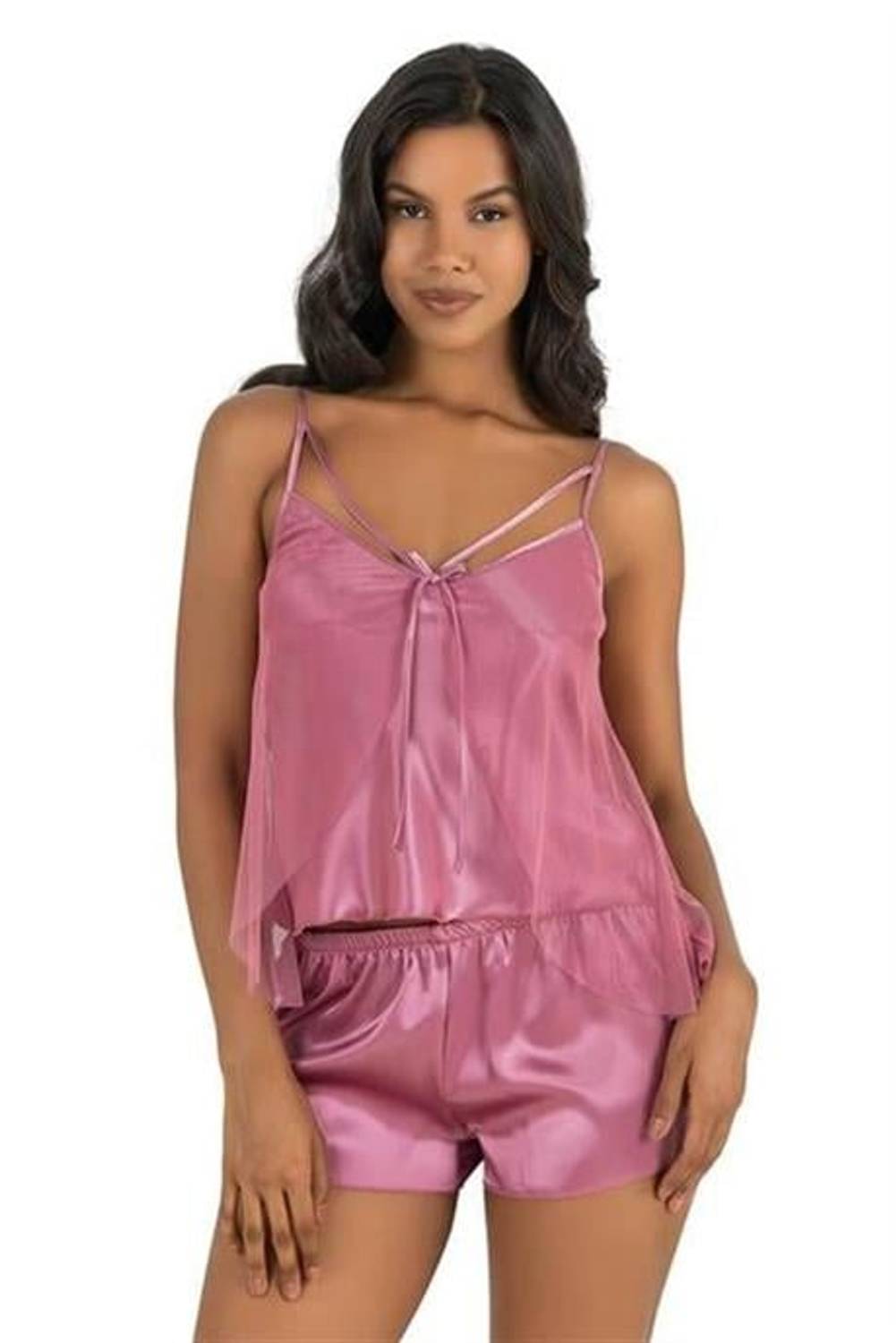 Комплект интимного белья Markano из сатена, цвет: розовый, 100% местное производство, безопасный для здоровья, содержит 2 предмета