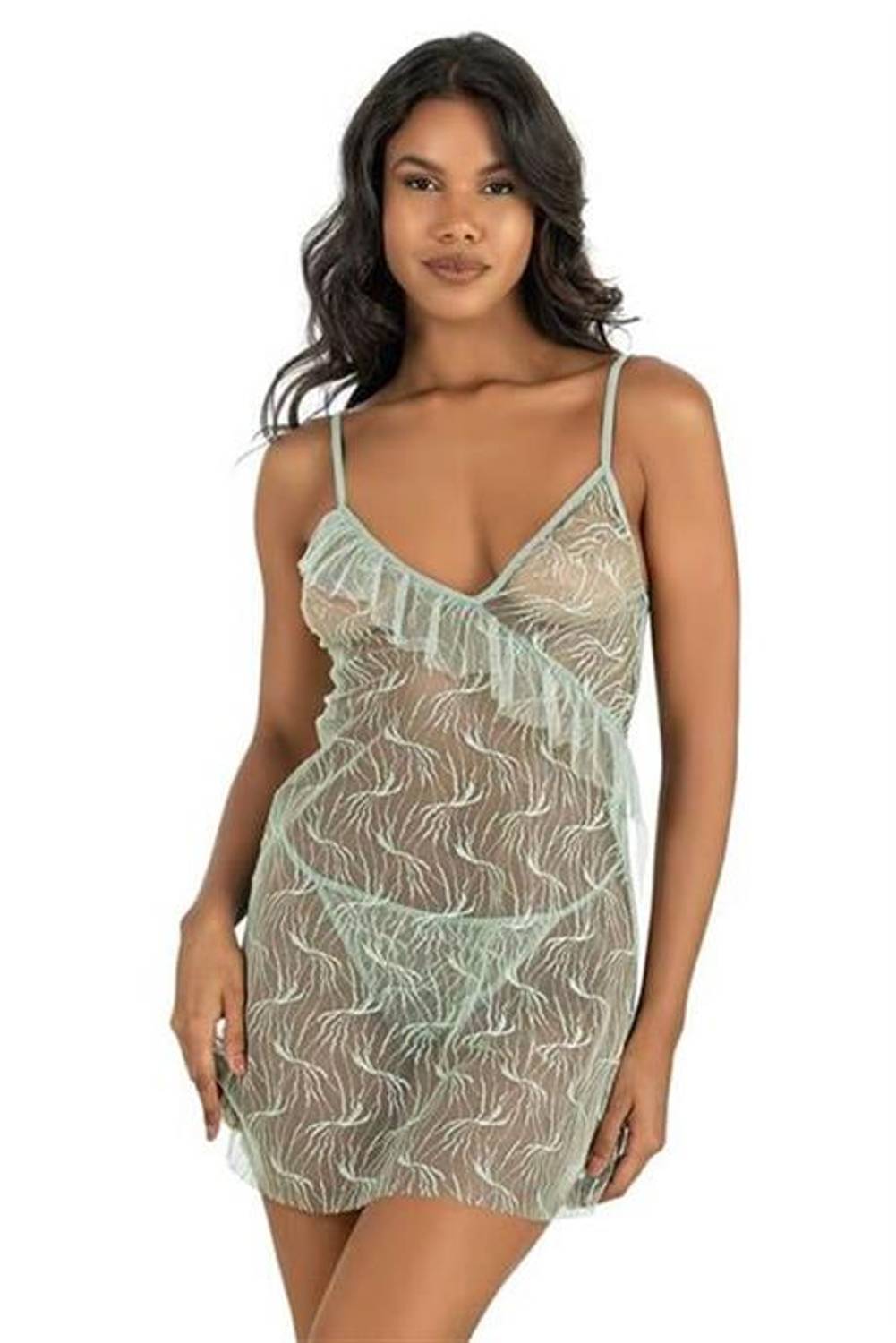 Короткая ночная рубашка из тюля Markano в цвете морской волны, 100% безопасный для здоровья, состав: 100% полиэстер, размер S