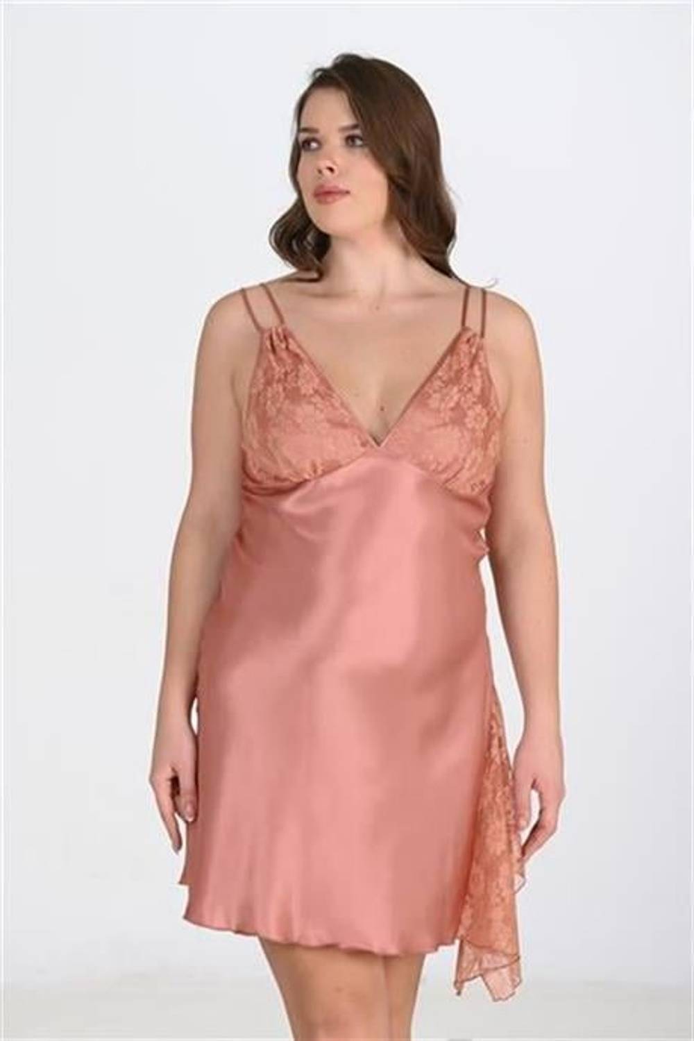 Markano  Büyük Beden Bakır Gecelik 