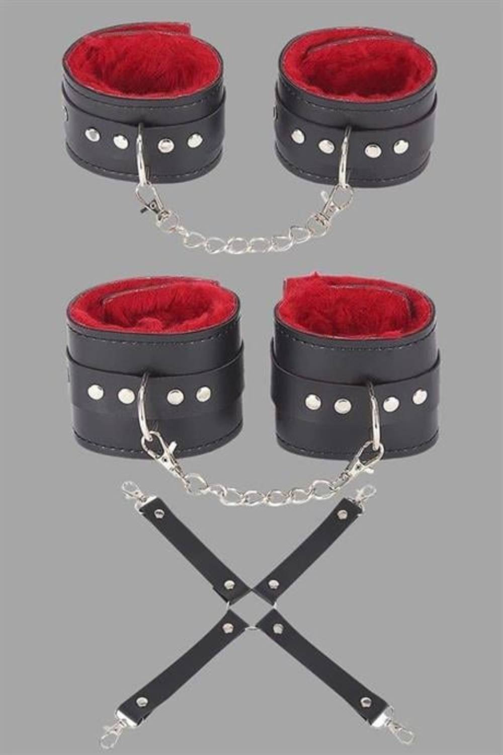 Markano  Siyah Kırmızı Harness Fantezi Aksesuar Set