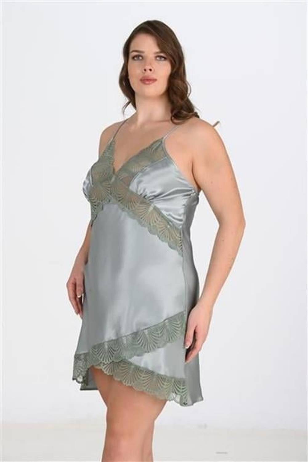 Markano  Büyük Beden Yeşil Gecelik 