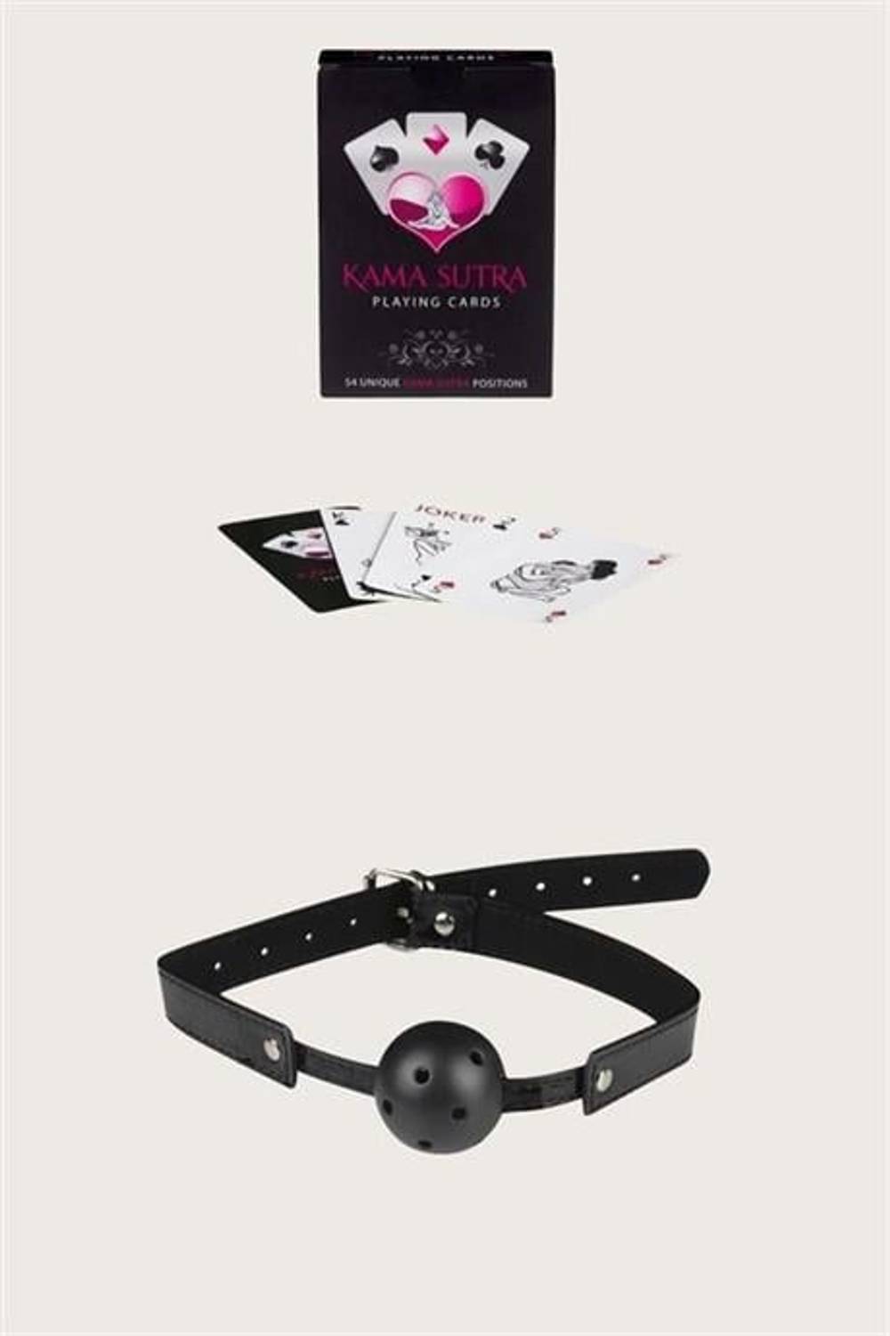 Markano  Sexy Görselli Oyun Kartı Kama Sutra Siyah Ağız Topu Set