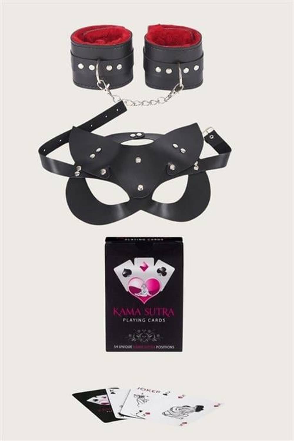 Markano  Sexy Görselli Oyun Kartı Kama Sutra  Kelepçe Maske Set