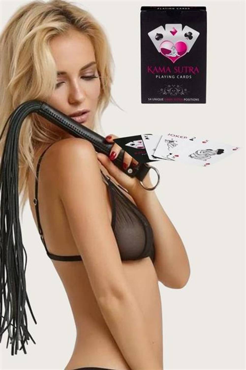 Markano  Sexy Görselli Oyun Kartı Kama Sutra Siyah Kırbaç Set