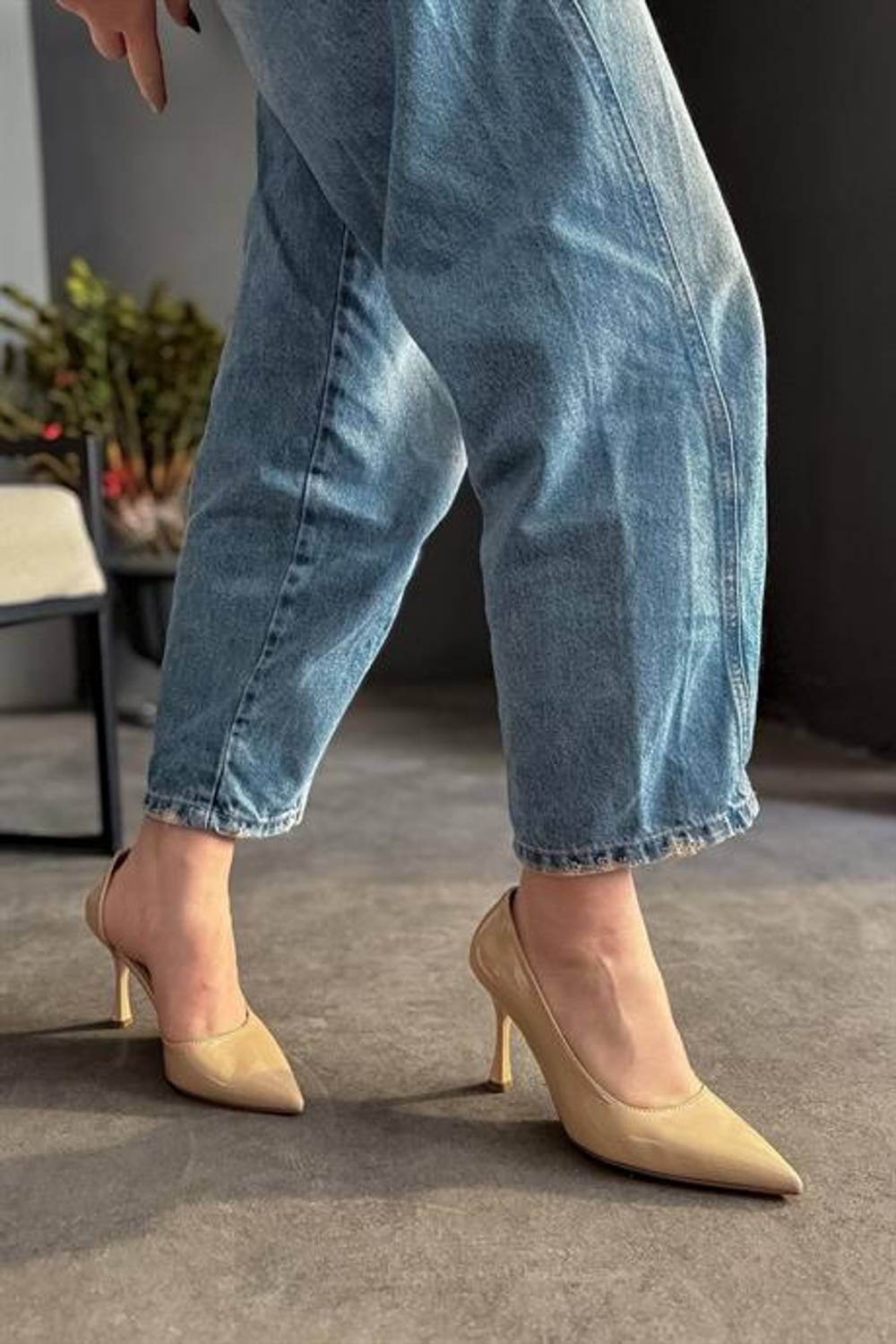 Markano Alte Bej Rugan Topuklu Kadın Ayakkabı