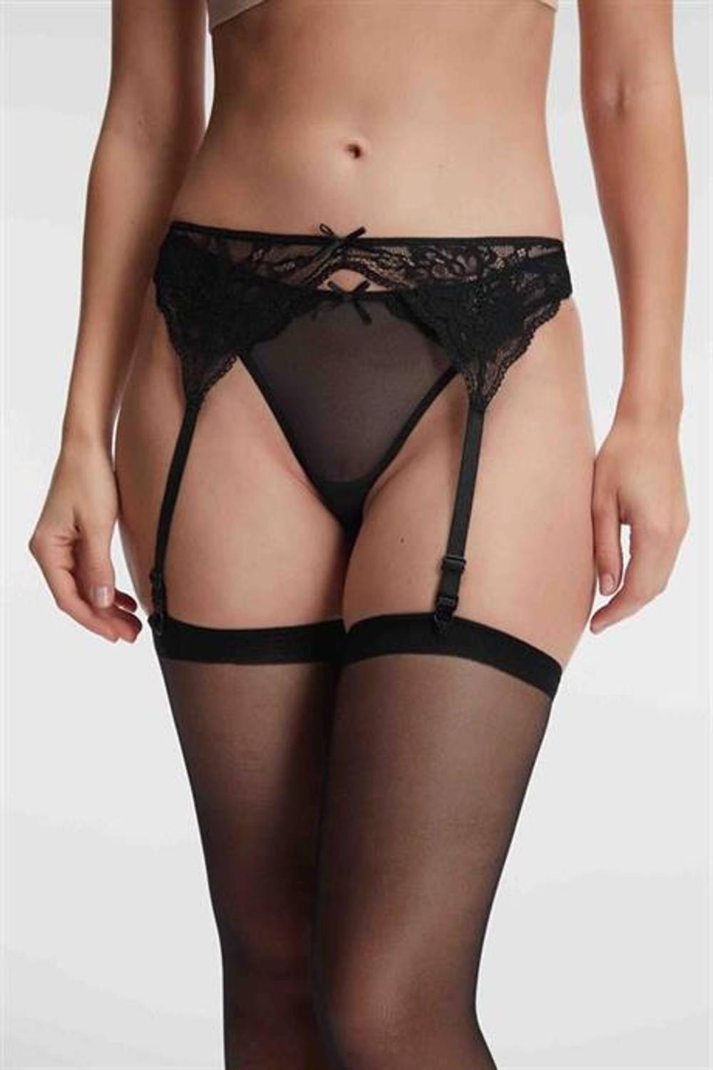 Markano   Dantelli Jartiyer String ve Çorap 3'lü Takım