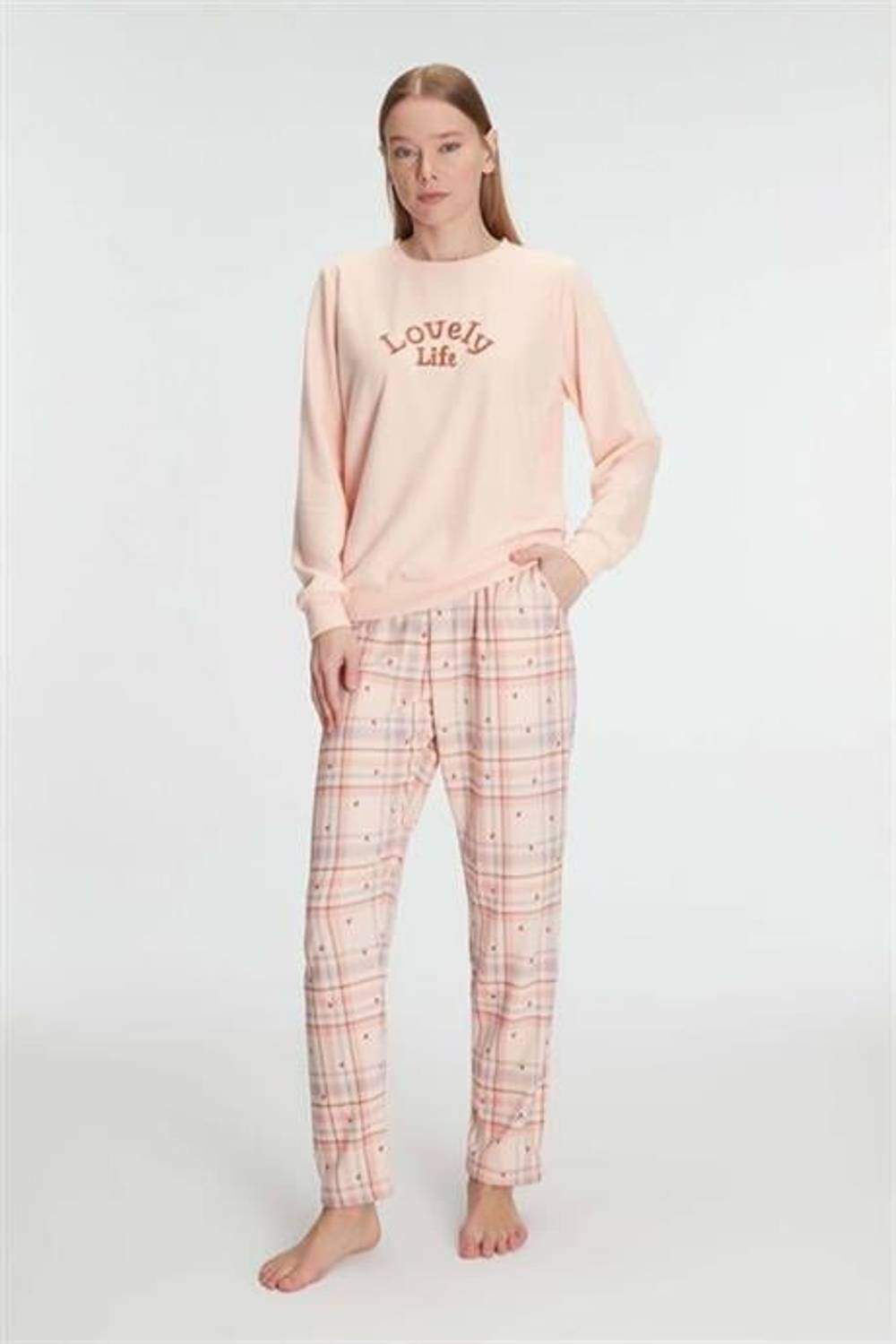 Markano  Pamuklu Kışlık Uzun Kol Kadın Pijama Takım