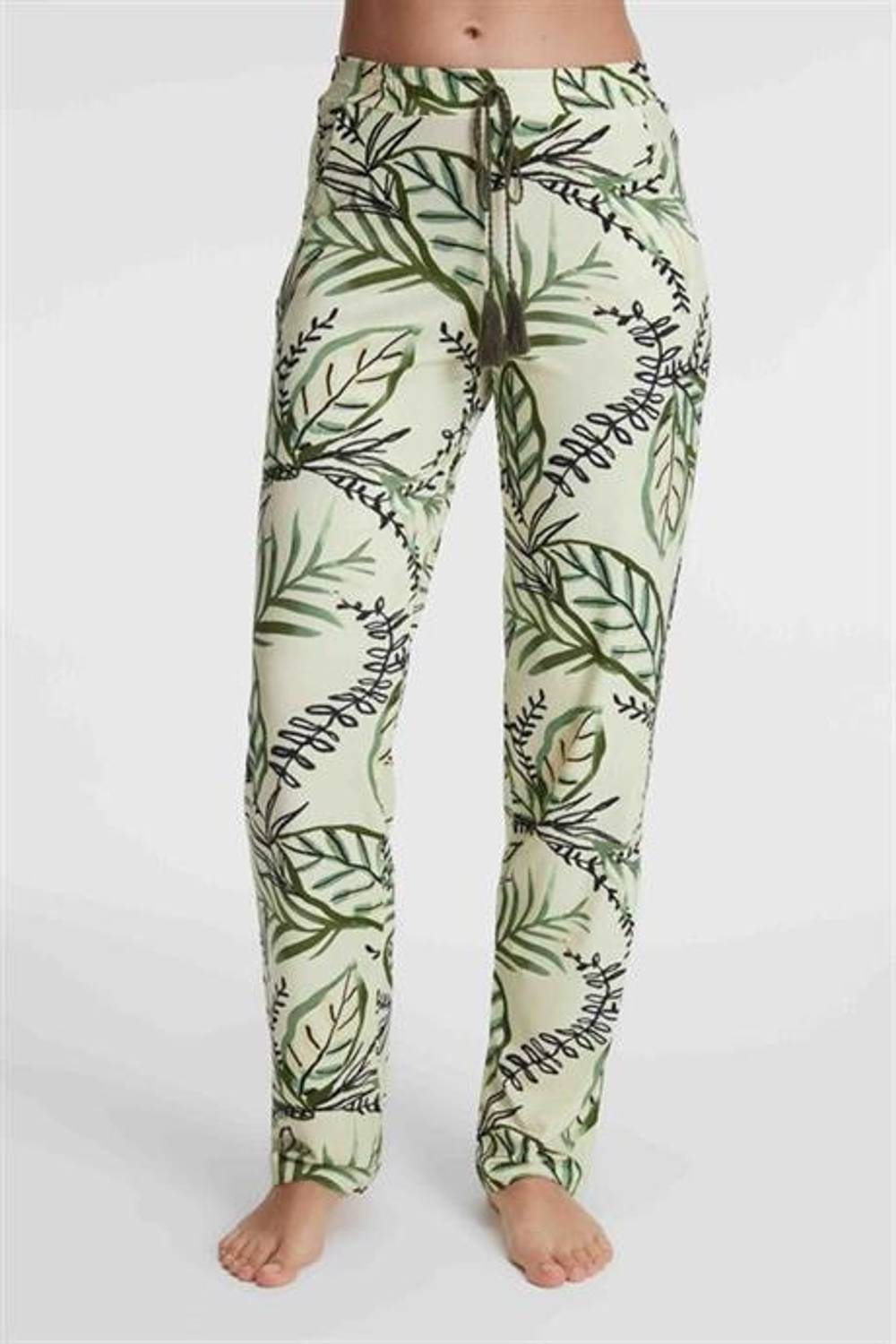 Markano  Günlük Ev Giyimi Kadın Viskon Çiçek Desenli Yazlık örme Normal Bel Pijama Altı