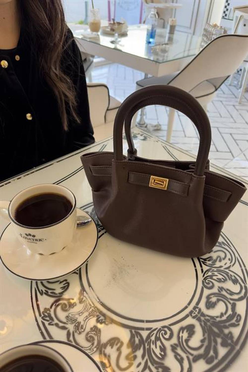 Markano Dare Acı Kahve Mat Oval Gold Toka Detaylı Mini Kadın Çanta