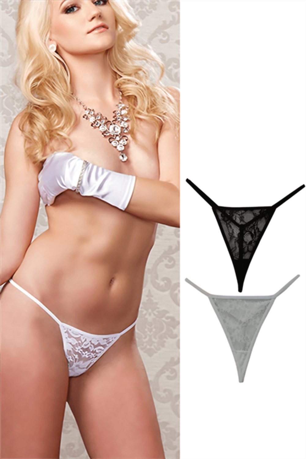 Markano   2'li Dantelli Fantezi String Tanga