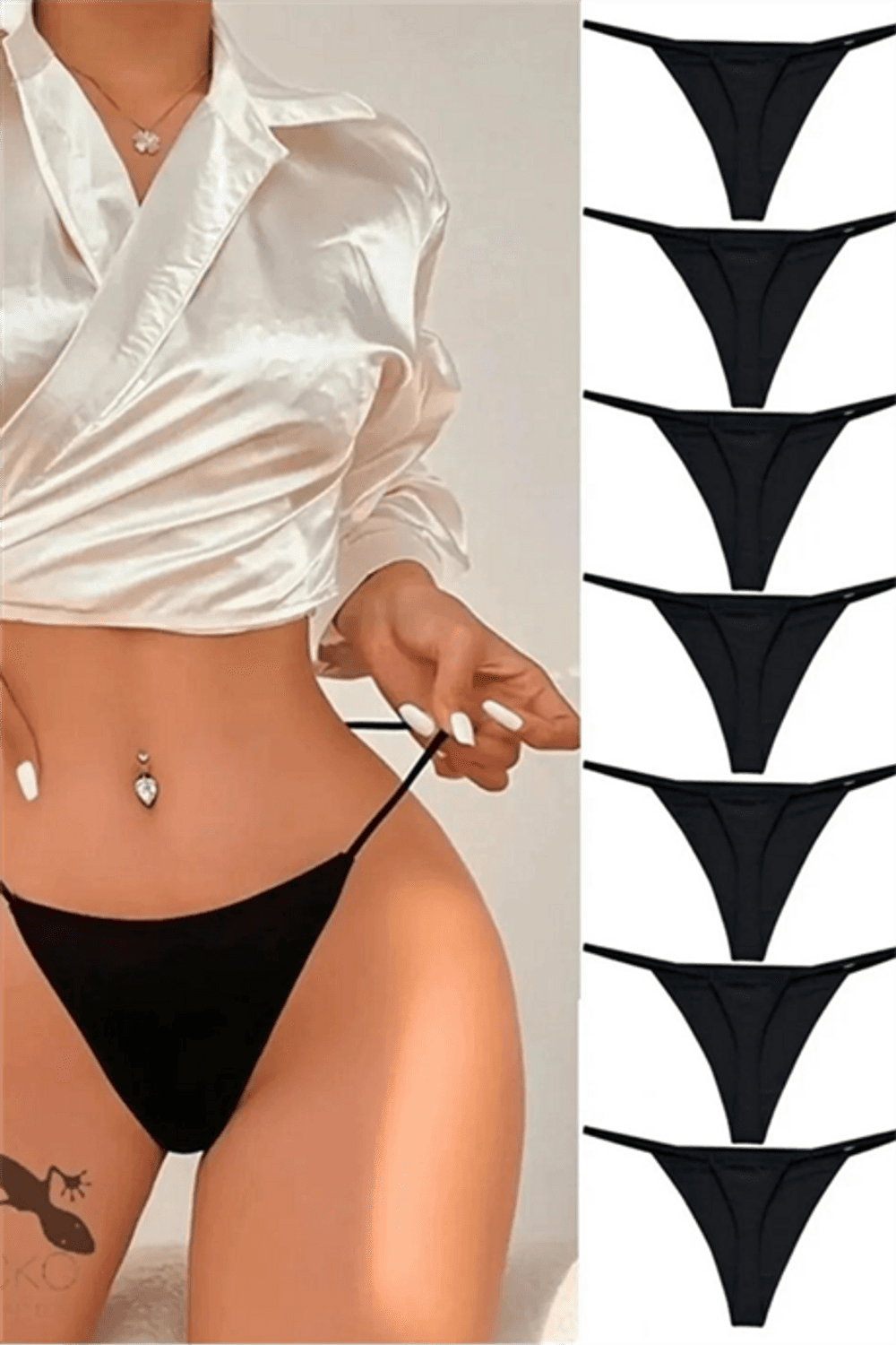 Markano   7'li Süprem Penye String Tanga Siyah