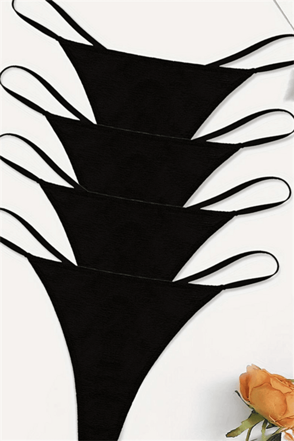Markano  4'lü Süprem Penye Tanga String Siyah
