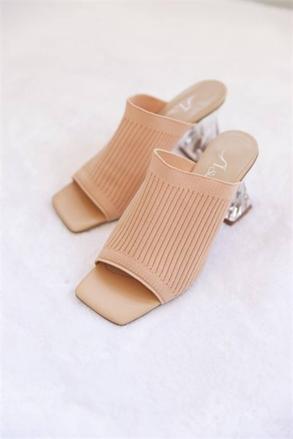 Tori Nude Women's Knitwear Heeled Shoes