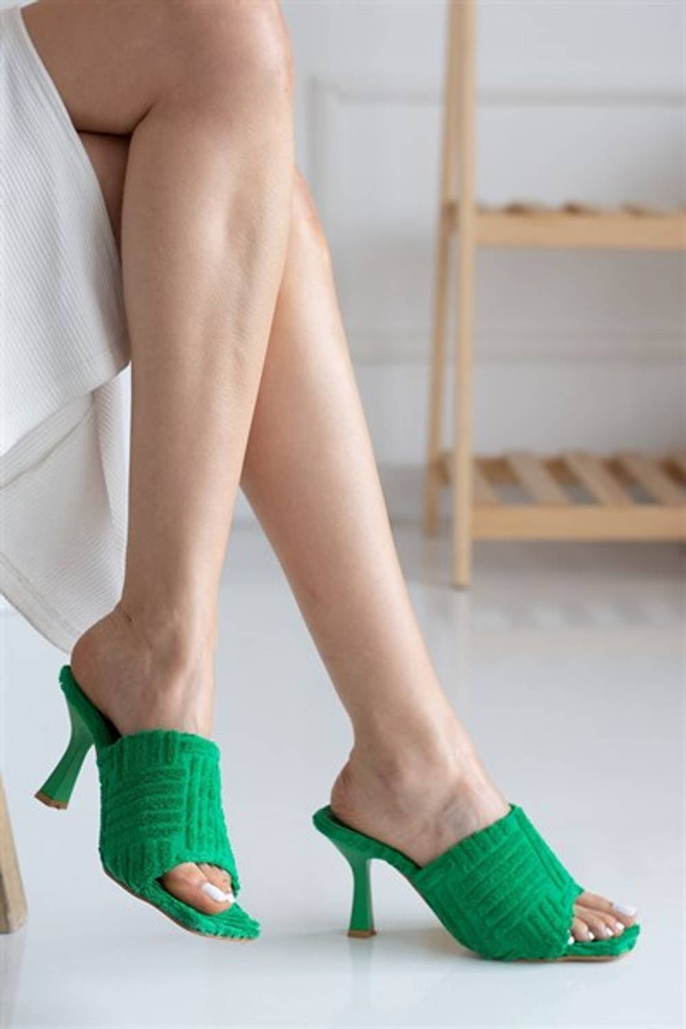 Poltava Green Women's Heeled Slippers