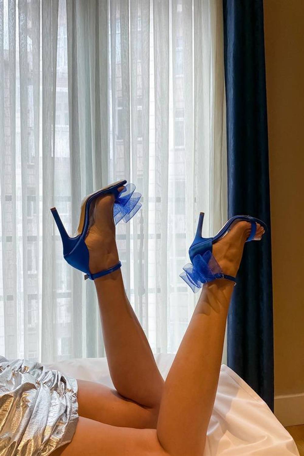 Женские туфли на каблуке Flores Mavi из сатина с бантом, высота каблука 10 см, стандартная колодка, искусственная кожа, размеры 35-40