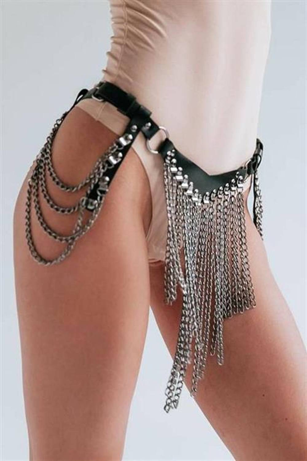 Маркано шкіряна підв'язка фентезі трусики стандартного розміру чорного кольору