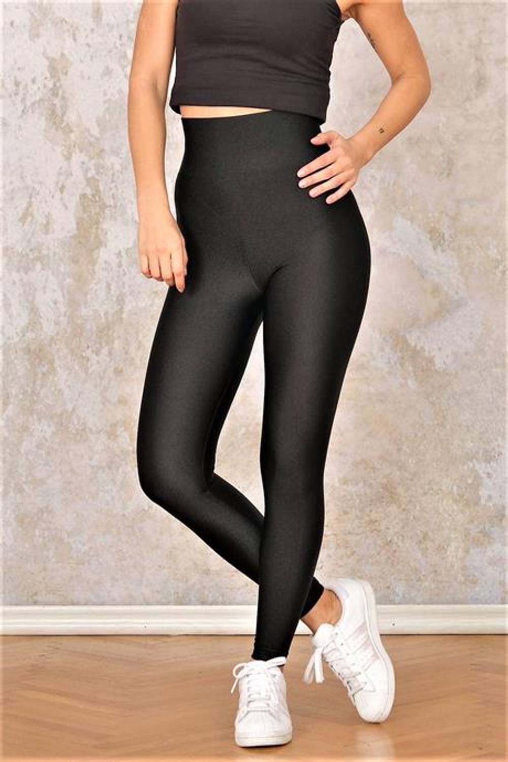 Markano Black High Waist Shiny Disco Tights
