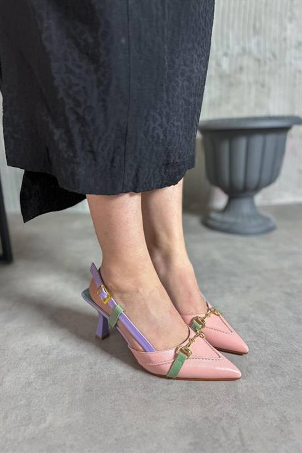 Markano Prin Pembe Tokalı Kadın Topuklu Ayakkabı