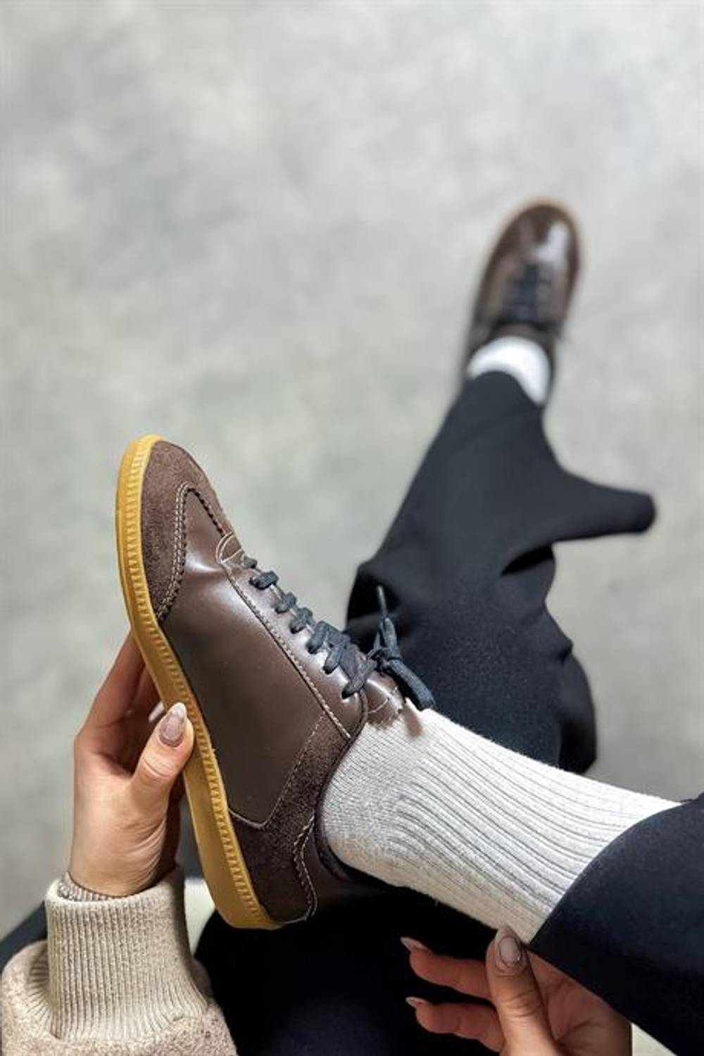 Markano Araz Acı Kahve Cilt Süet Detaylı Kadın Sneakers