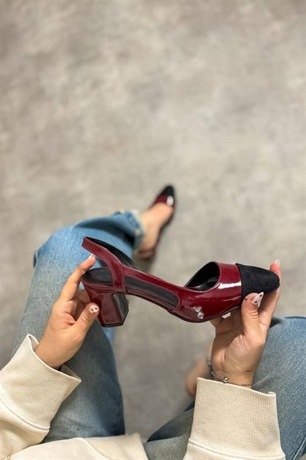 Markano Gea Bordo Rugan Kadın Topuklu Ayakkabı