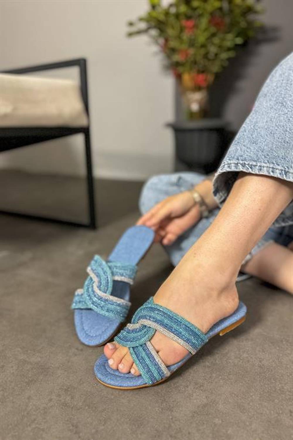 Жіночі капці Markano Eleta з блакитним плющем, розмір 36-40