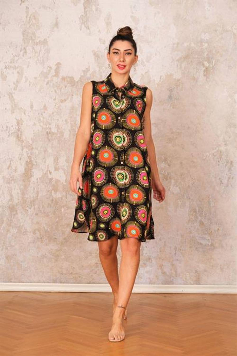 Сукня без рукавів Markano чорного кольору з етнічним візерунком, розміри 38-44