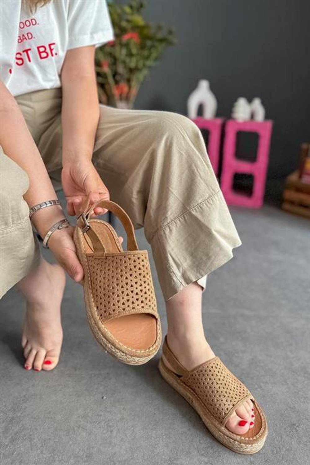 Markano Merin Taba Biyeli Kadın Sandalet