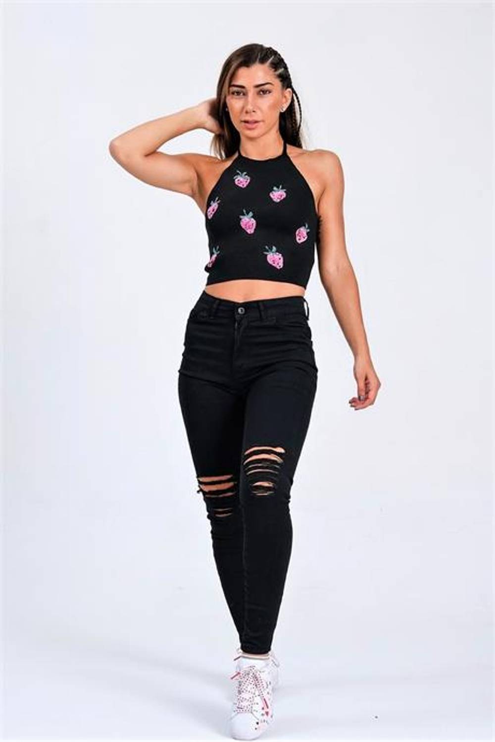 Markano Siyah Yırtık Detaylı Skinny Jeans