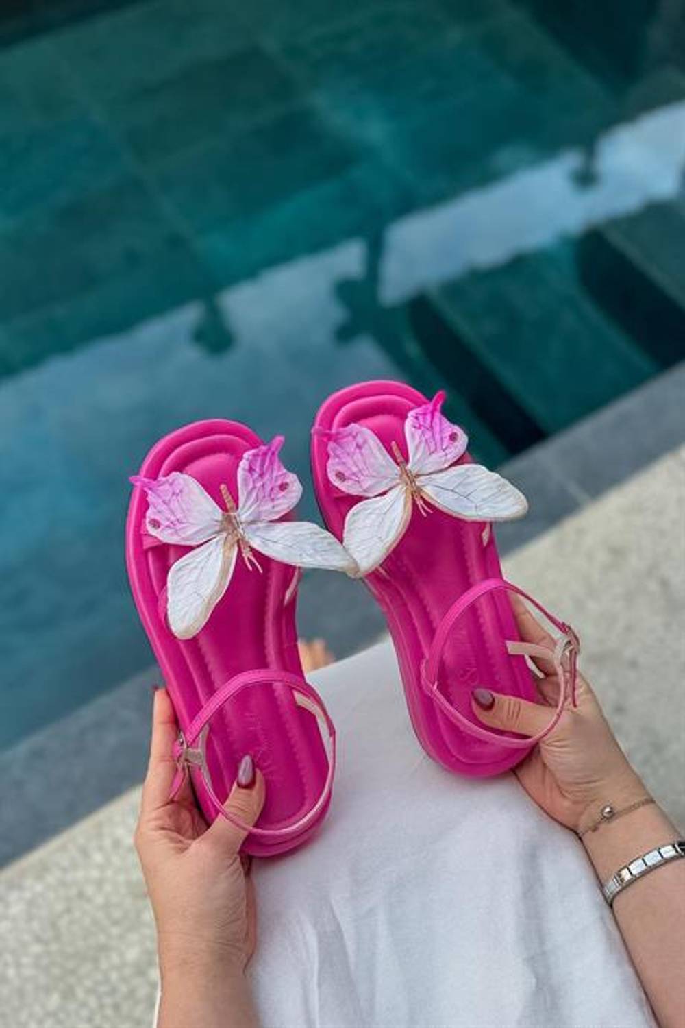 Markano Mesa Fuşya Pudra Detaylı Kadın Sandalet