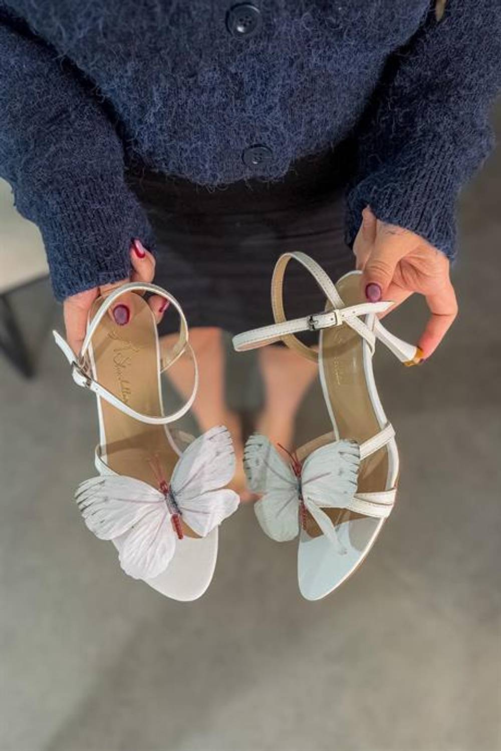 Markano Butter Beyaz Kelebek Detaylı Kadın Topuklu Ayakkabı