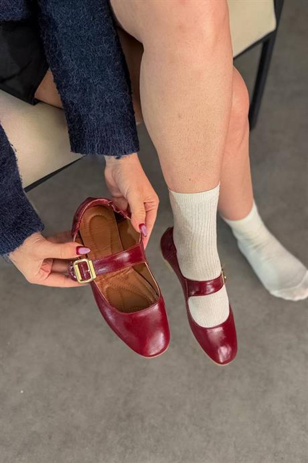 Markano Seai Bordo Gold Toka Detaylı Kadın Babet