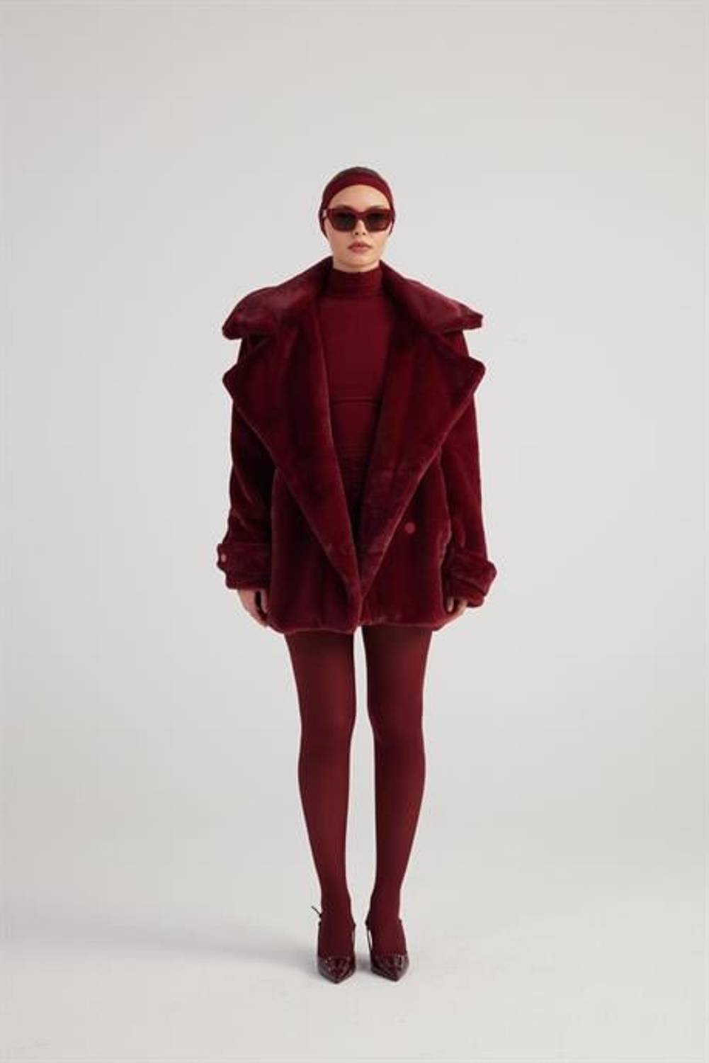 Markano Mobby Kürk Ceket Bordo